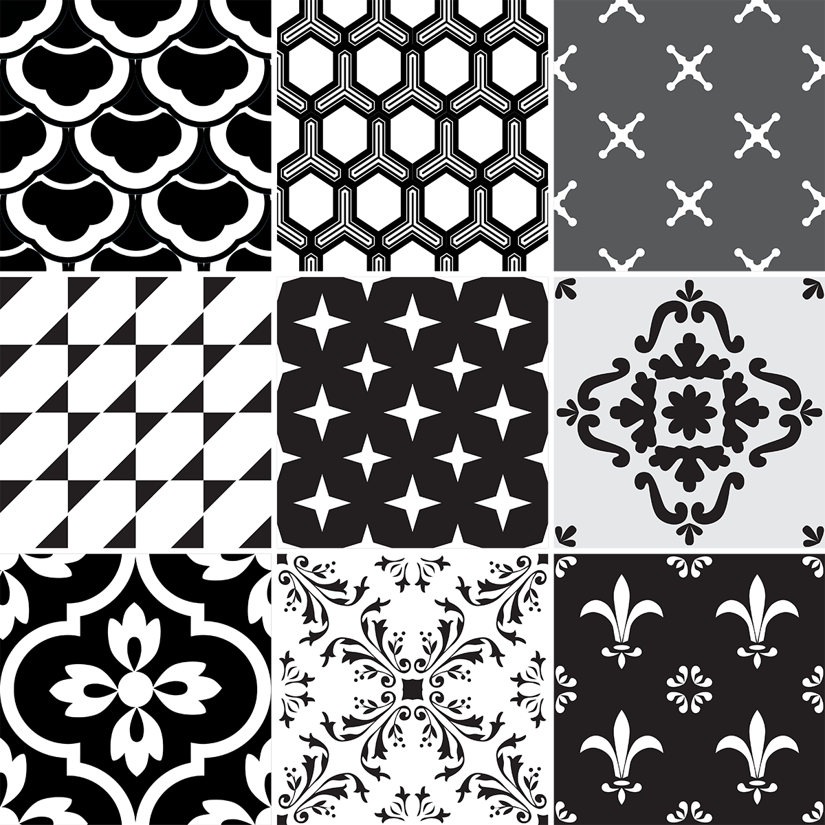 9 adesivi piastrelle di cemento azulejos priscilla - Sticker adesivo - adesivi murali - 9stickers15x15cm - 2