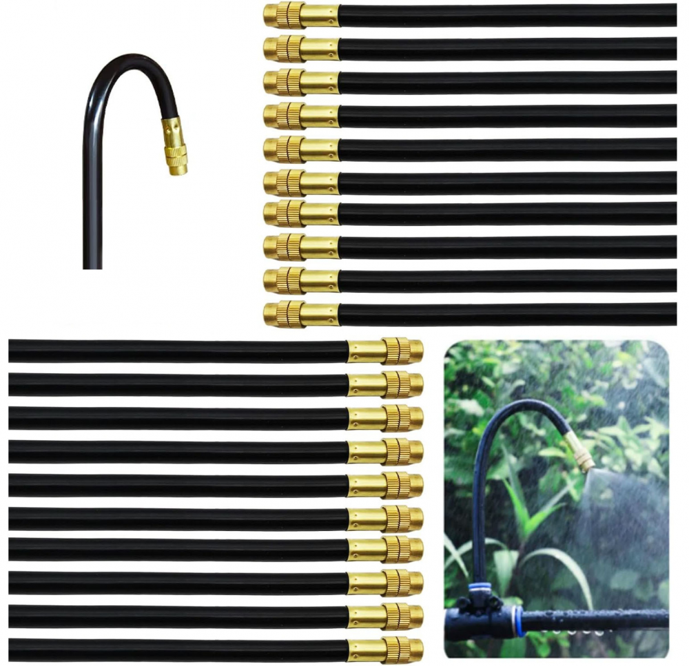 20 szt. dyszy mgiełkowej, 8 mm, dysza rozpylająca, regulowana, miedziana, odpowiednia do nawadniania, 20 cm