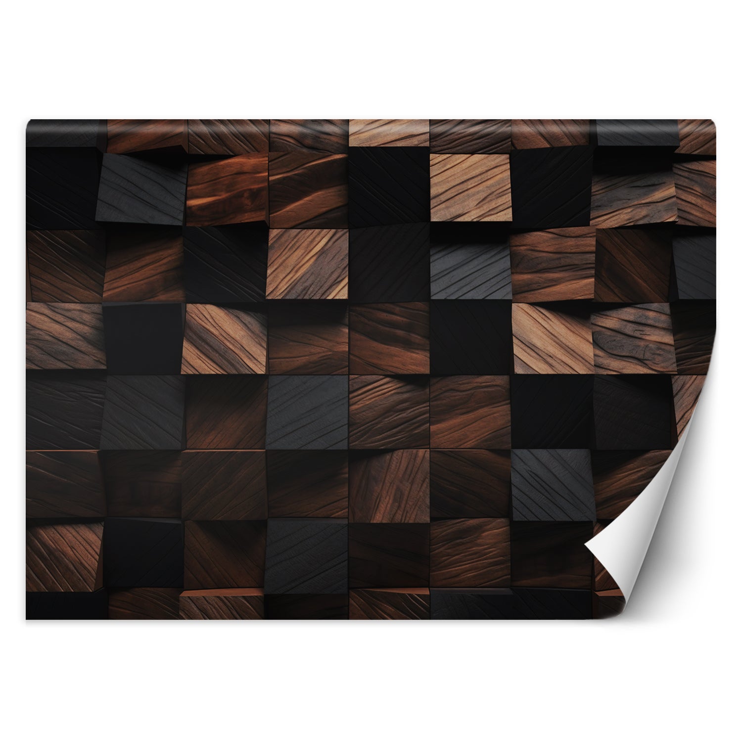 Fototapeta, Mozaika drewniana kostka 3D 250x175