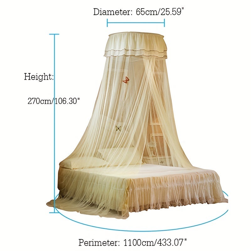 Zanzariera A Baldacchino Per Letto - 2.5m Altezza, Universale Per Singolo/Matrimoniale, Interno/Esterno - Foto 7