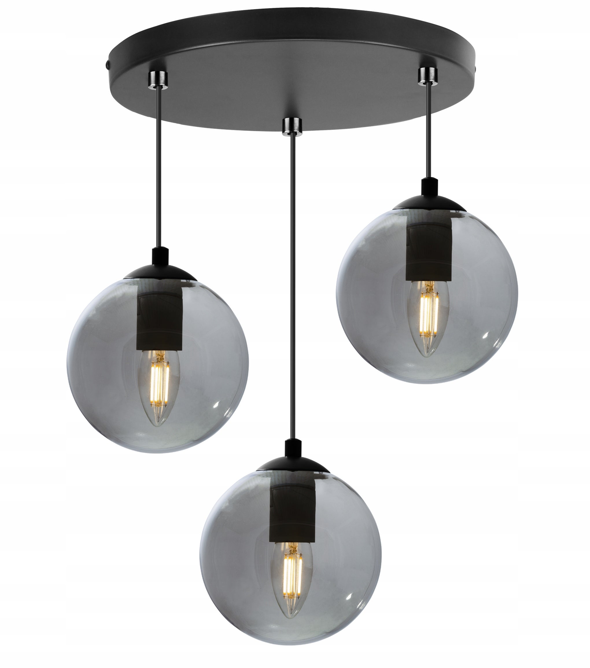 Lampa sufitowa wisząca Paris boho 3xE27 abażur kula grafitowa Light Home LH