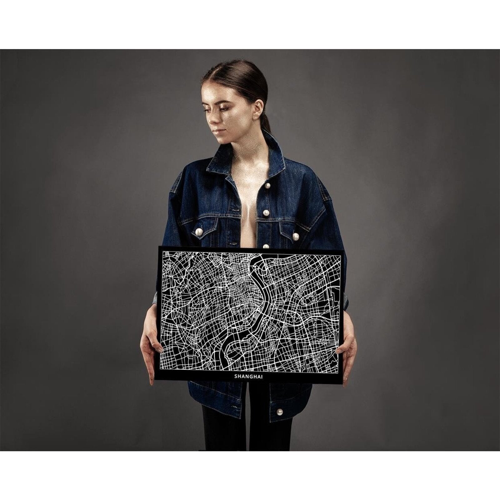 Tableau ville à shanghai - 60 x 40 cm - 3