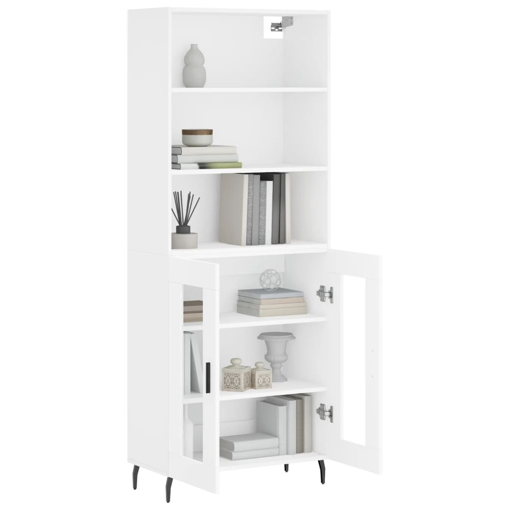 Buffet haut Blanc 69,5x34x180 Bois d'ingénierie - 3