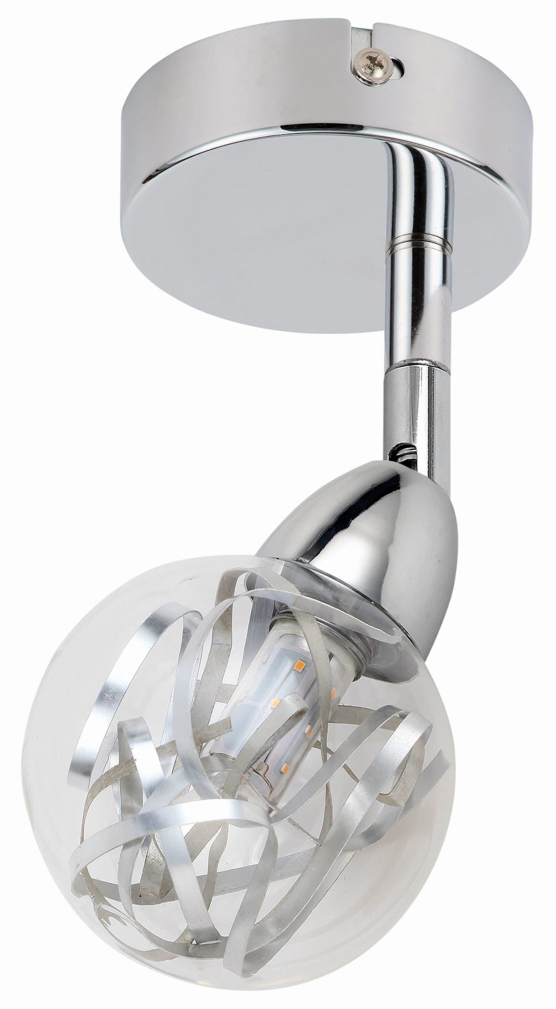 Kinkiet ścienny Bolo chromowany srebrny-przezroczysty LED 6W wym: 13 x 18 x 9 cm szkło IP20 Candellux