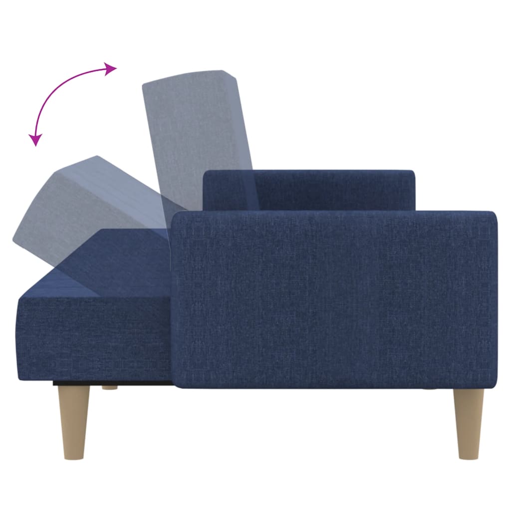 Canapé-lit | Lit simple | Canapé convertible à 2 places bleu tissu CFW36281 - 7