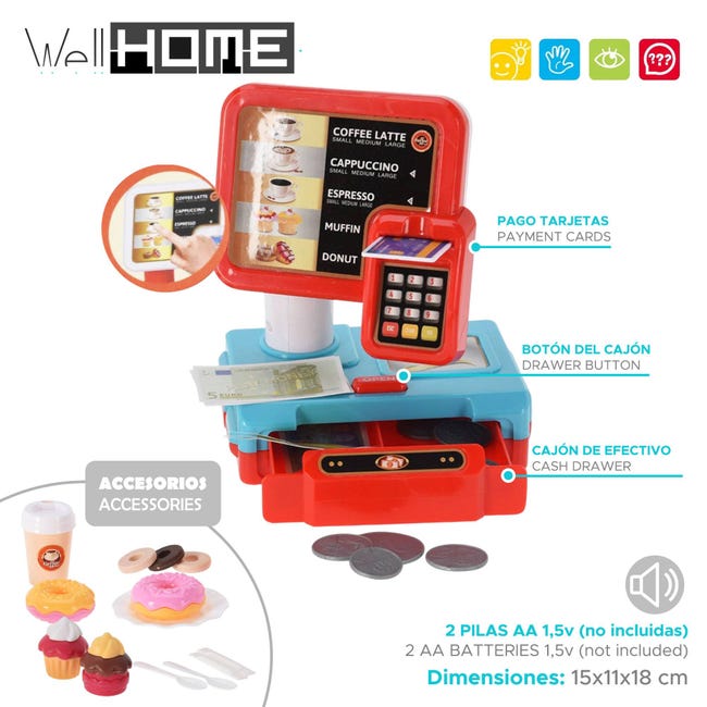 Cassa Supermercato Giocattolo In Legno Registratore Di Cassa