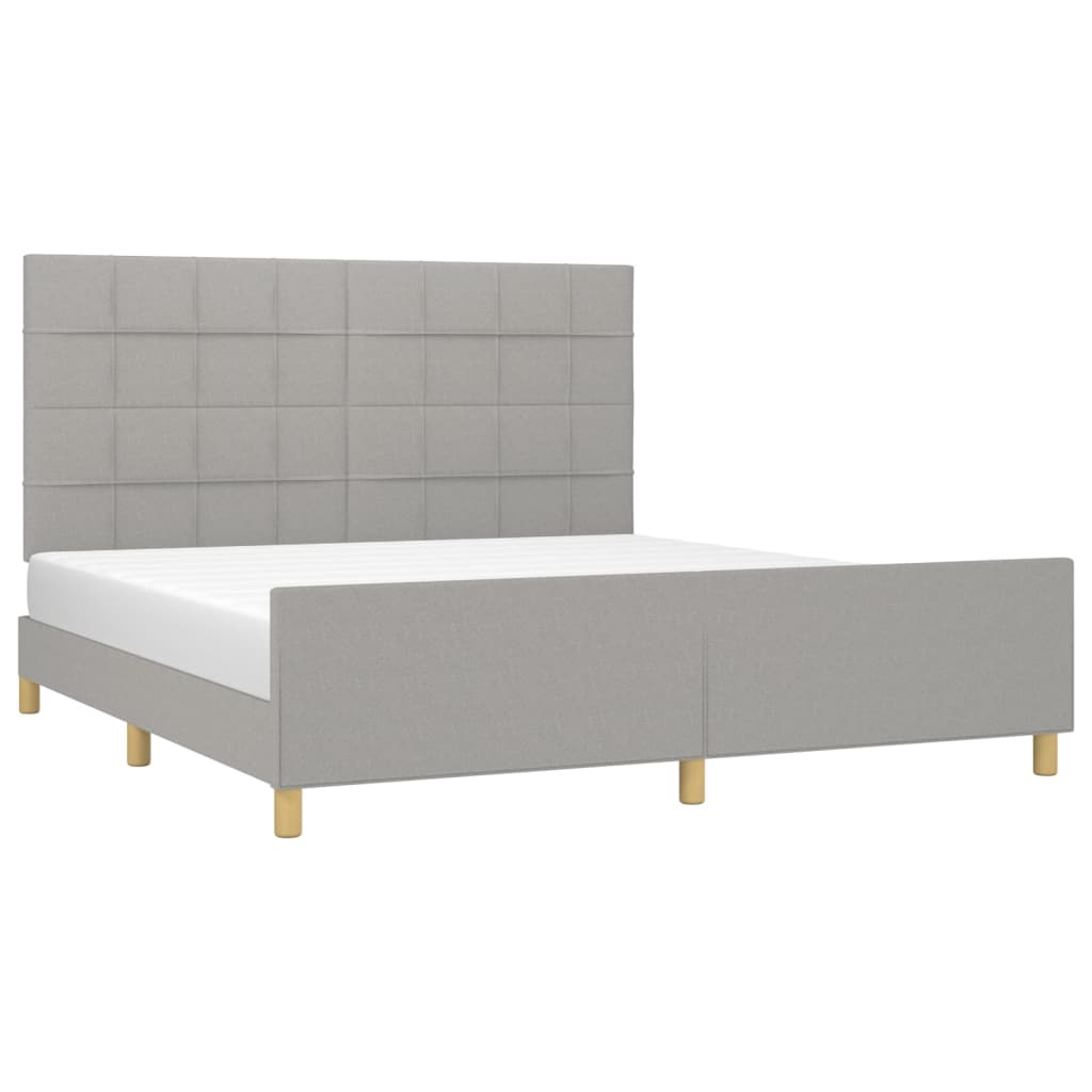 Cadre de lit sans matelas gris clair 160 x 200 cm en tissu - 3