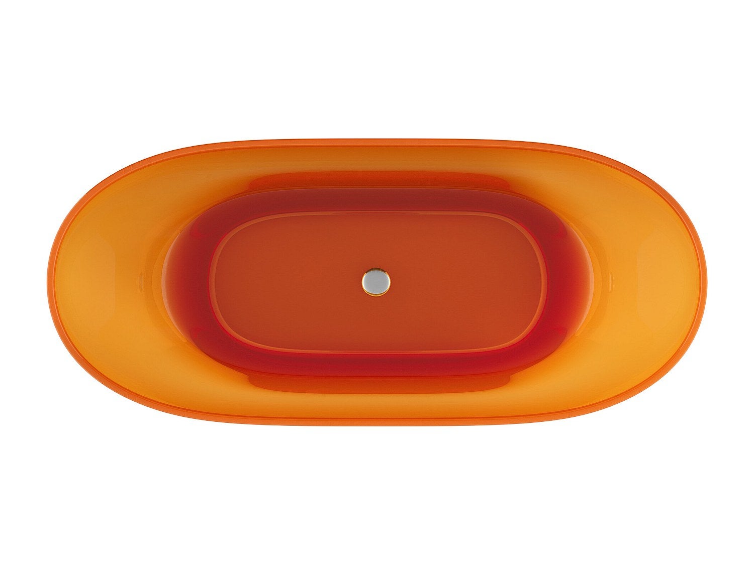 Baignoire îlot translucide - 160 x 72 x 56 cm - Résine - Orange - 292 L - SPAVO - 4