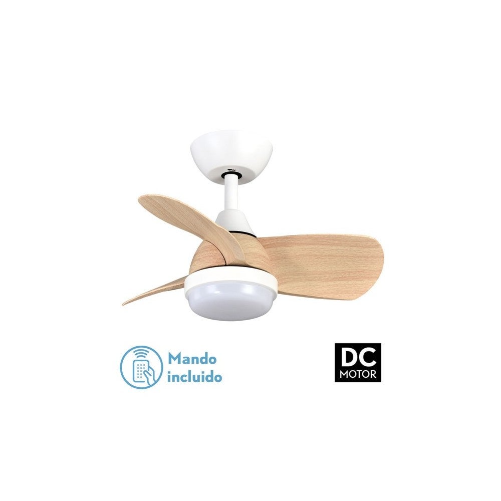 Ventilador de techo Pirdo motor DC LED 6 velocidades 3-4-6K - Blanco/Haya - 3