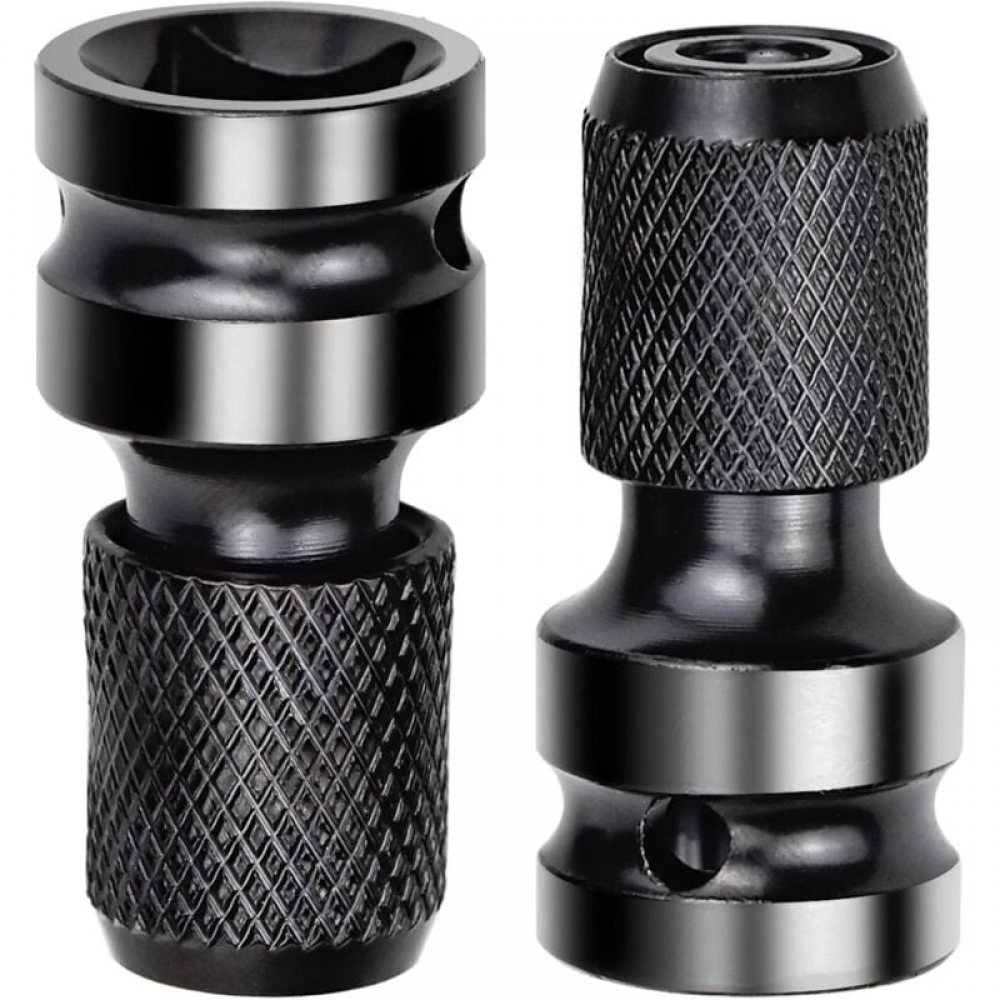 Adapter do wiertarki - napęd kwadratowy 1/2" do 1/4" - adapter do klucza udarowego - 2-częściowy - czarny