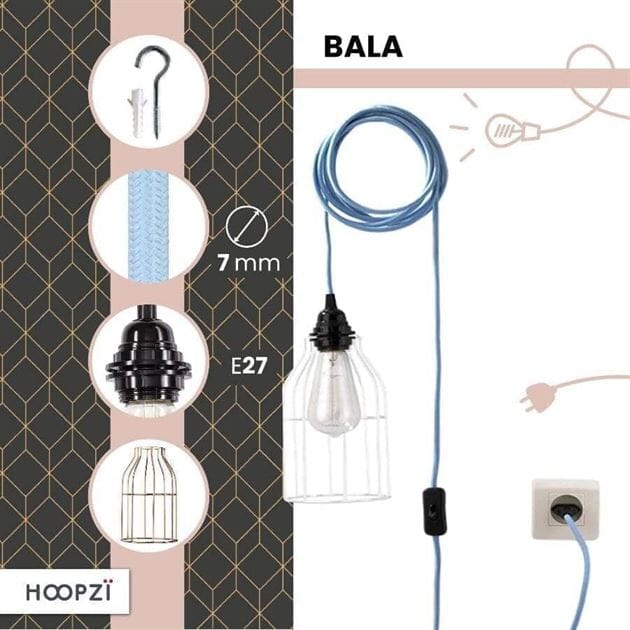 HOOPZI - Lampe Corde BALA - Uni - Magenta - 5