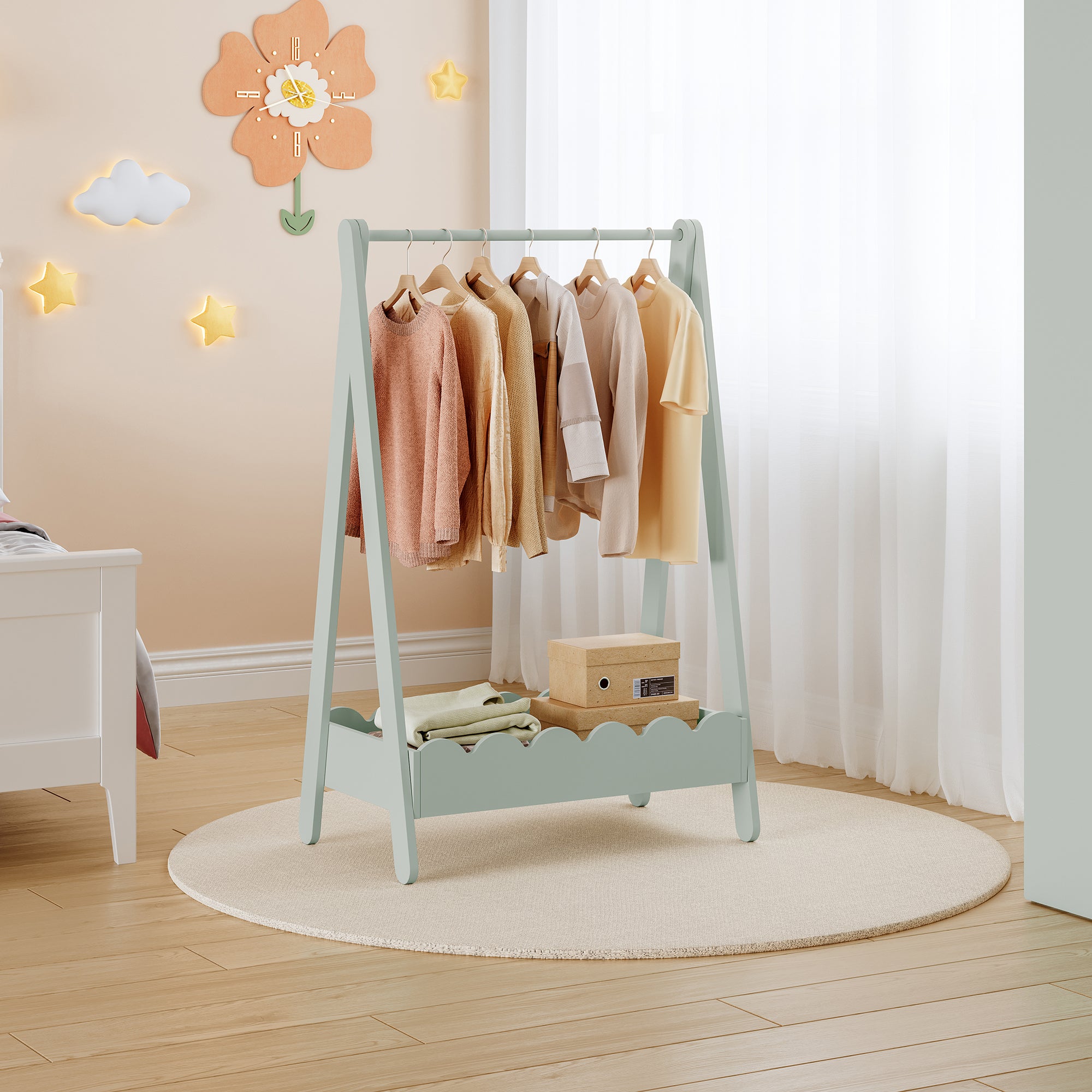Portemanteau pour enfants Vestnes 99 x 66 x 38 cm vert menthe [en.casa] - 8