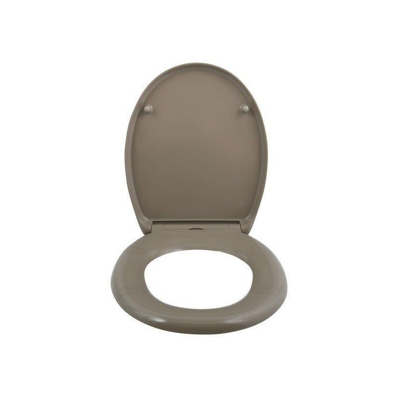 Abattant wc EASY CLIP Thermo Dur Taupe Charnières Inox Spirella