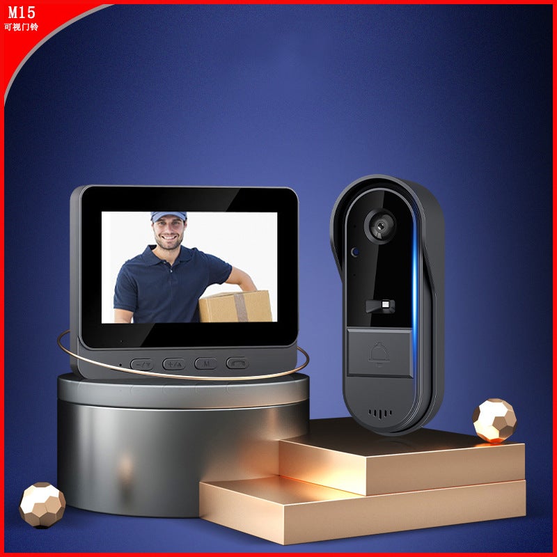 Videocitofono intelligente M15S con occhio di gatto, wireless per casa ...