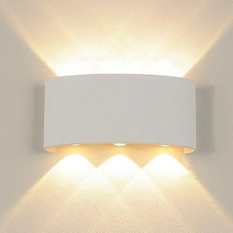 Kinkiet LED, nowoczesna lampa ścienna 6 W, wodoodporny kinkiet aluminiowy IP65, odpowiedni do wewnątrz/na zewnątrz, łazienki, salonu