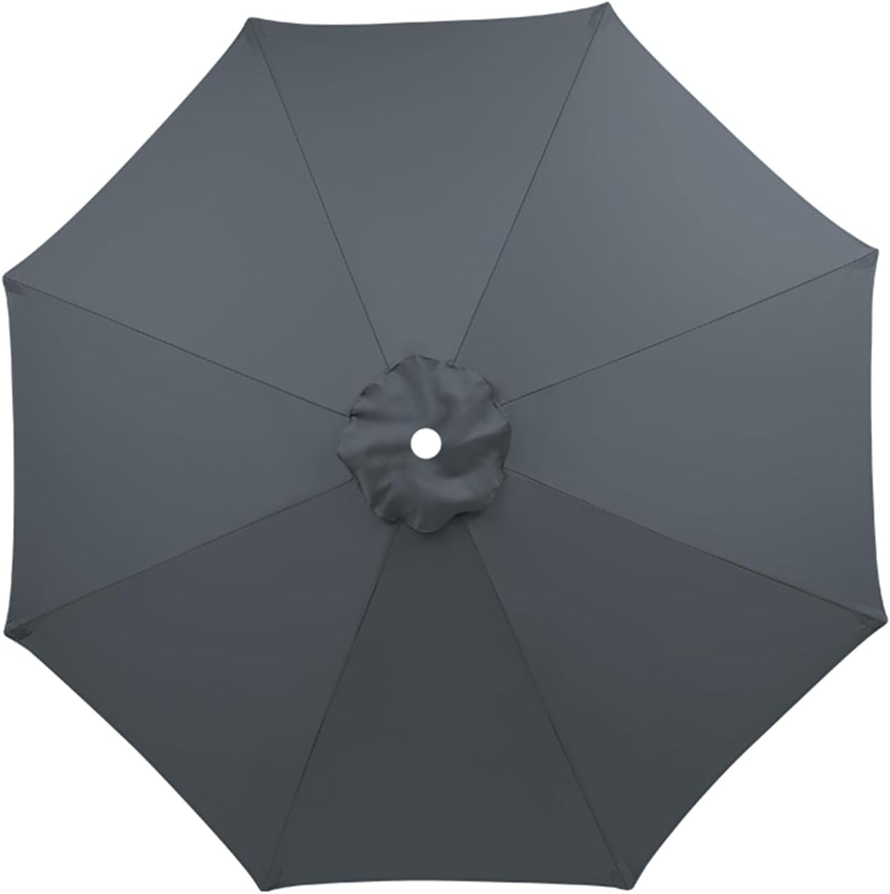 Pokrowiec wymienny do parasola ogrodowego 8-żebrowego, 2,7 m, ochrona UV, szare płótno