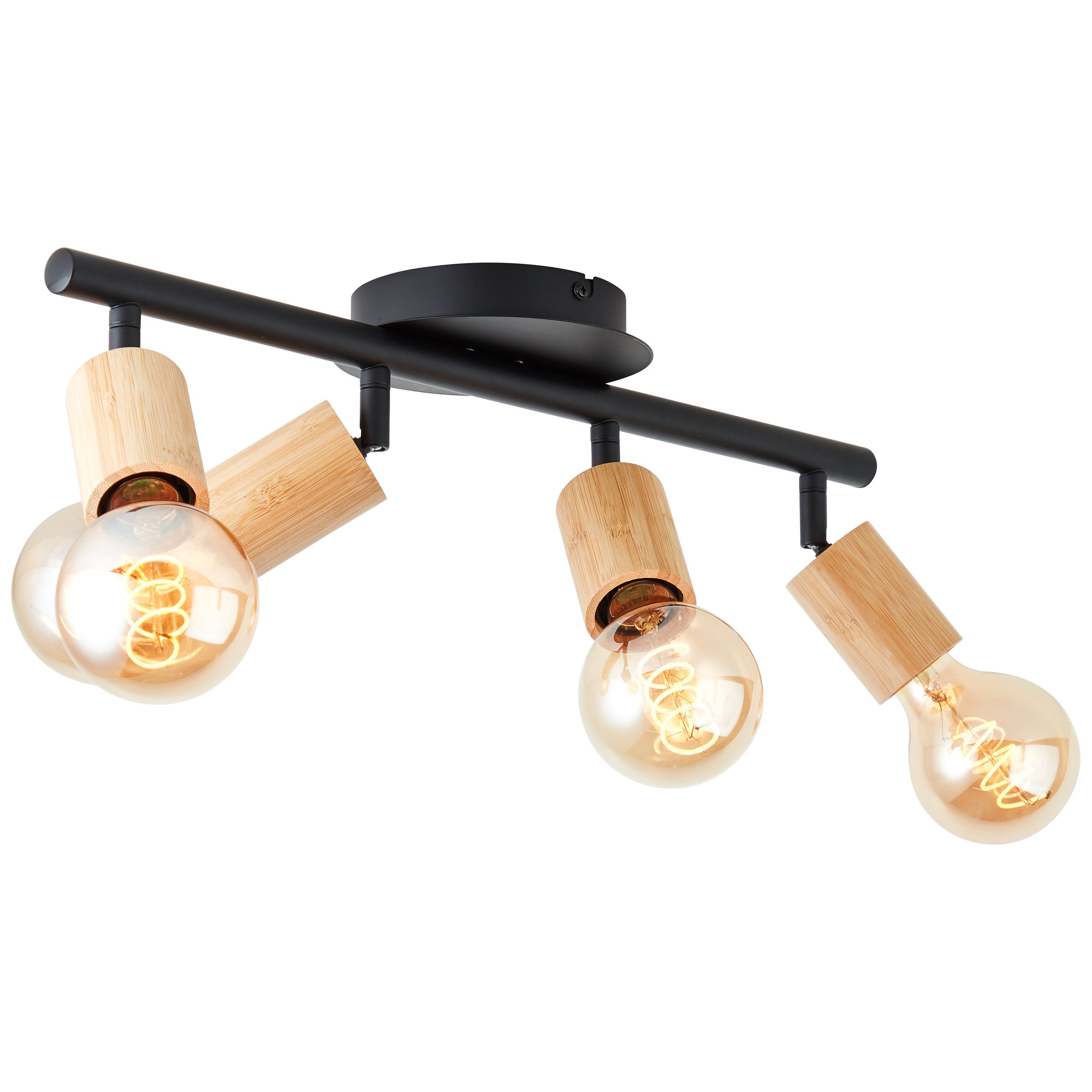 Lampa Brilliant Tiffany spot tubes 4 żarówki czarny mat/naturalny brąz 4x A60, E27, 28 W - 3