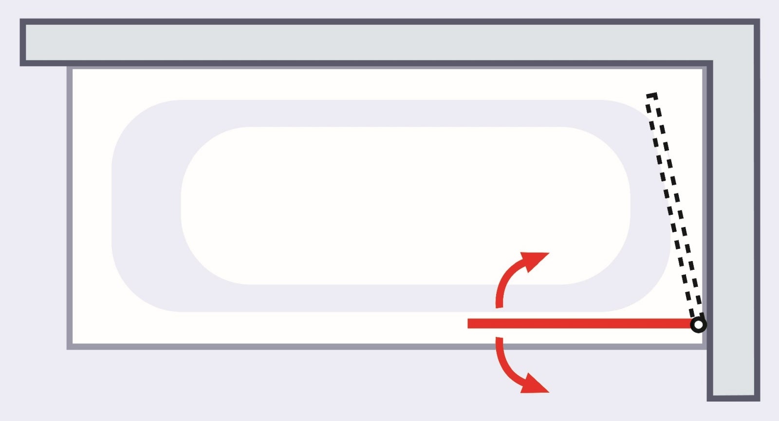 Pare-baignoire pivotant transparent noir, H.140 x l.80 cm SCHULTE, paroi de baignoire réversible, écran de baignoire 5mm pliant, rabattable, carré - 7