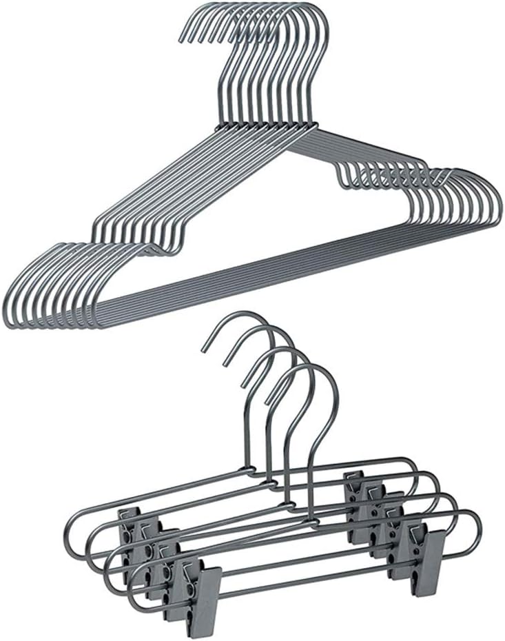 TODO HOGAR Cintre En Bois Massif Pour Jupes, Pantalons Et Jeans, Couleur Blanche Avec Clips