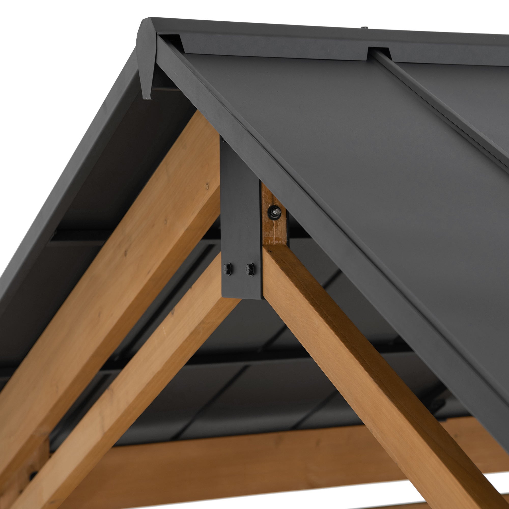 Carport en bois de cèdre DIRAN - 336 cm x 603 cm, anthracite - 4