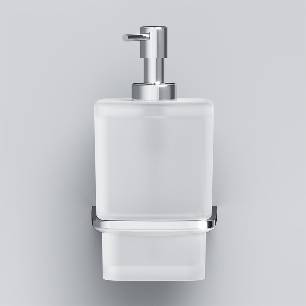 AM.PM Distributeur de savon en verre satiné et inox robuste, Chromé - 6