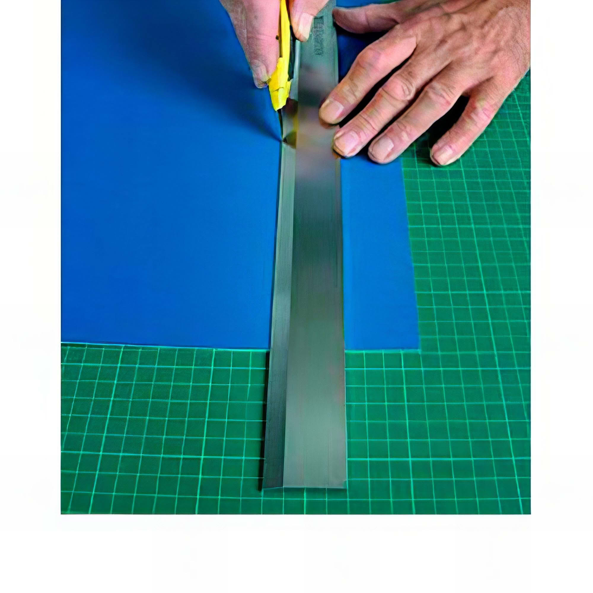 Règle De Coupe En Aluminium 30 Cm – Poignée Surélevée Bleue, échelle Gravée – Pour Dessin, Architecture, Bricolage