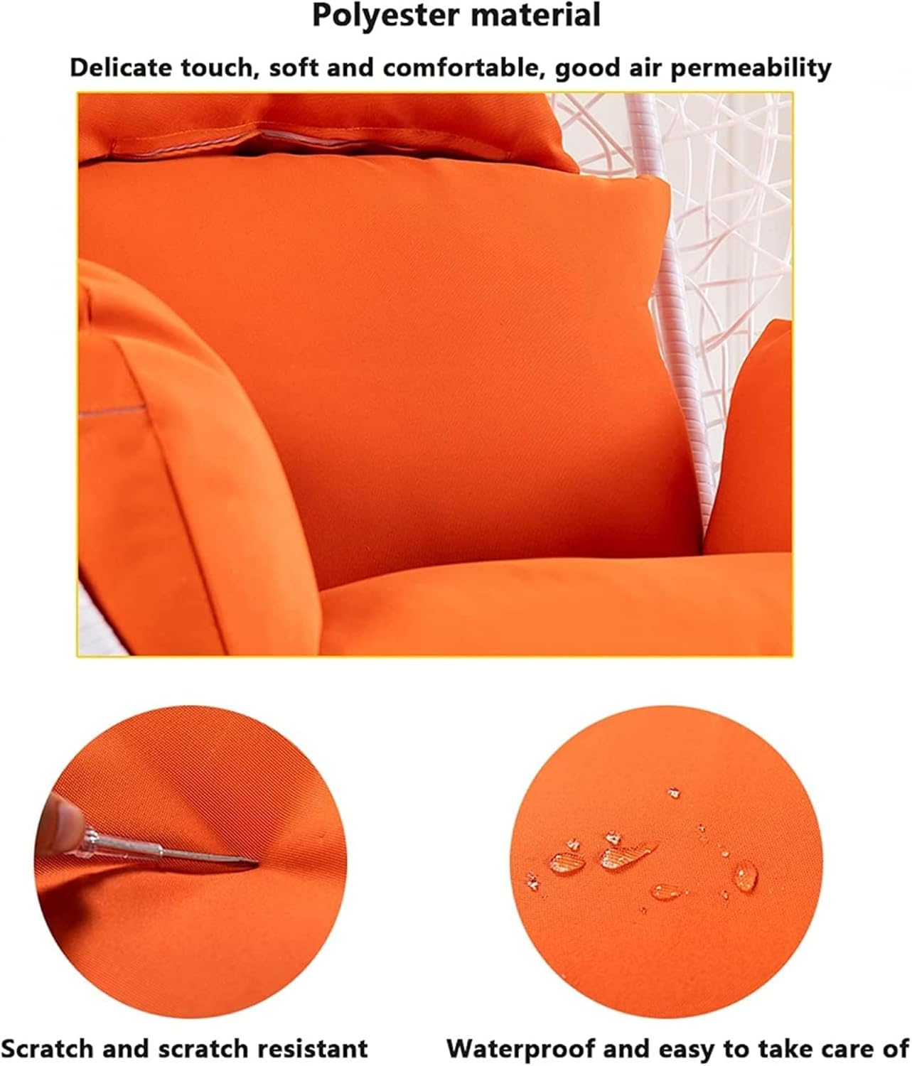 Coussin de chaise de remplacement, housse de coussin de siège de chaise suspendue, housse de coussin de siège de chaise imperméable, housse de coussin - 2