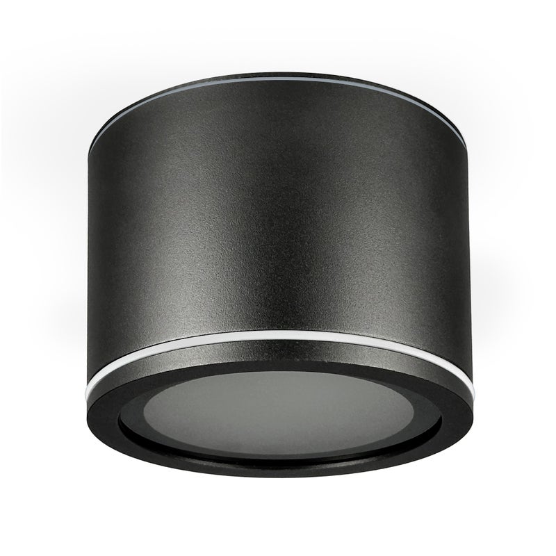 Oprawa natynkowa do łazienki UMA Sand Gun Color IP54 okrągła czarny z żarówką Kobi 6,5W 4000K GX53 EDO SOLUTIONS