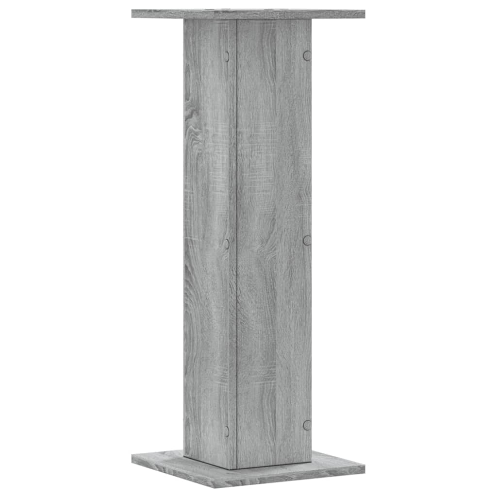 Supports pour plantes, 2 pièces, gris, panneau de bois - 5