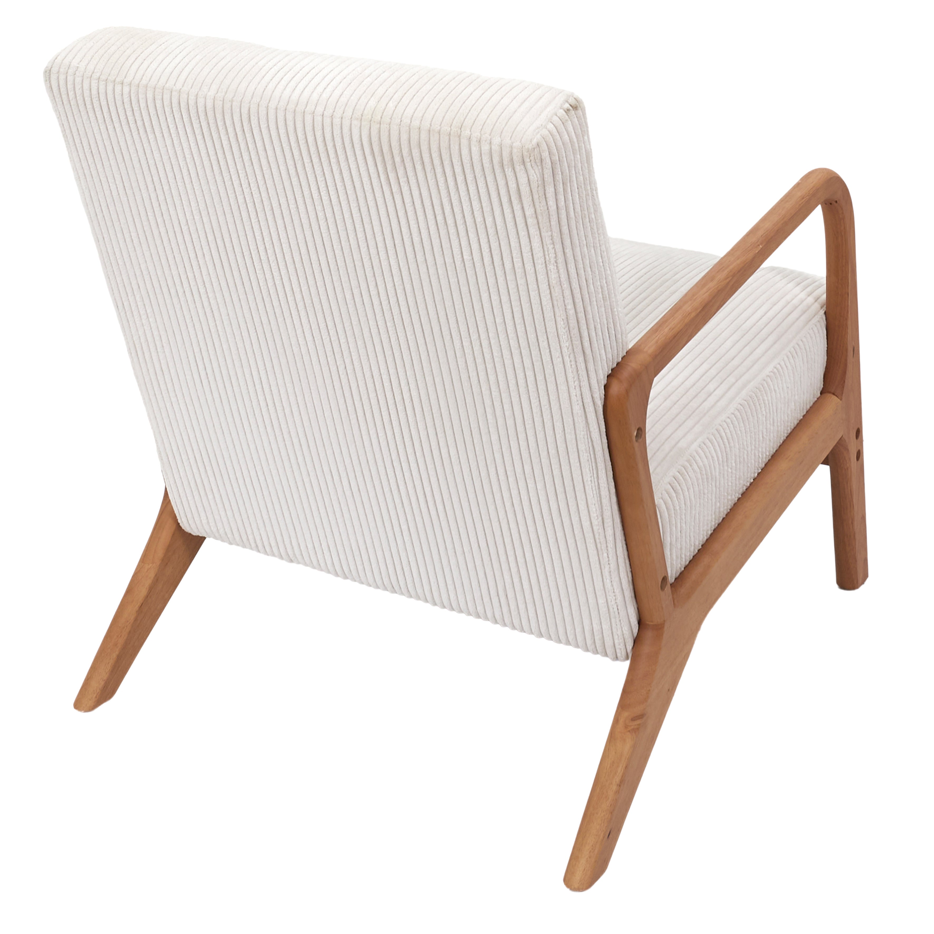 Fauteuil - Home Deco Factory - Scott - Côtelé - Confortable - Beige - 5