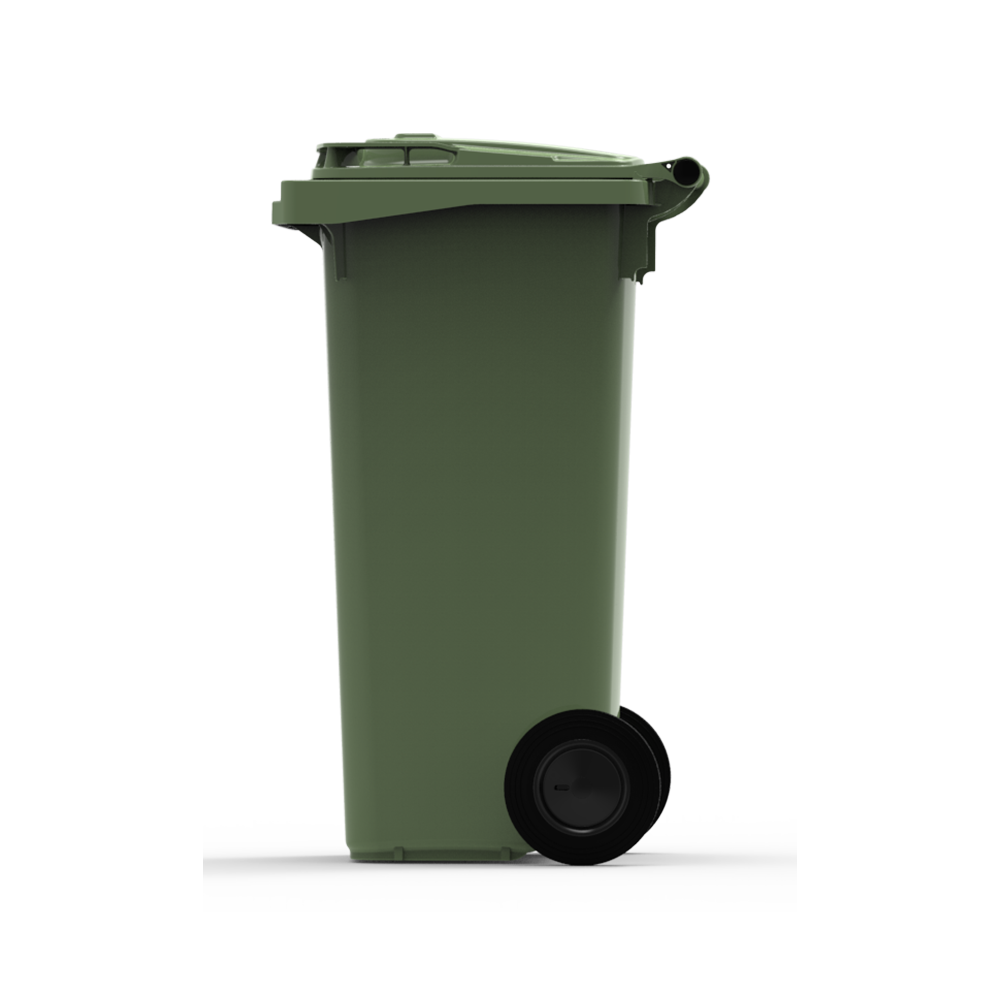 ESE France Conteneur Poubelle à déchets 2 roues - 120L - Robuste et Économique - 100% Recyclé - Vert - Fabriqué en France - 4