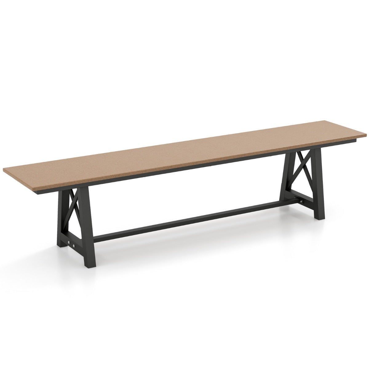 Banc De Jardin 183 Cm Sans Dossier – Solide En HDPE, Pour 4 Personnes