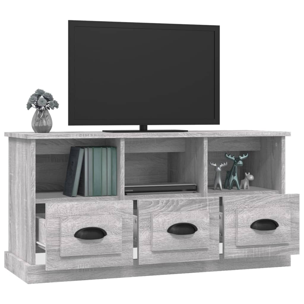 Meuble TV sonoma gris 100x35x50 cm bois d'ingénierie - COMFORTXL - 4