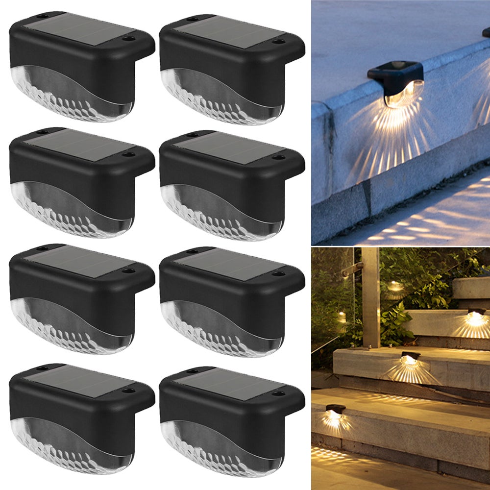 8 Zewnętrzny kinkiet solarny schodowy, solarne lampki do chodzenia na zewnątrz, solarne lampki LED do ogrodzenia