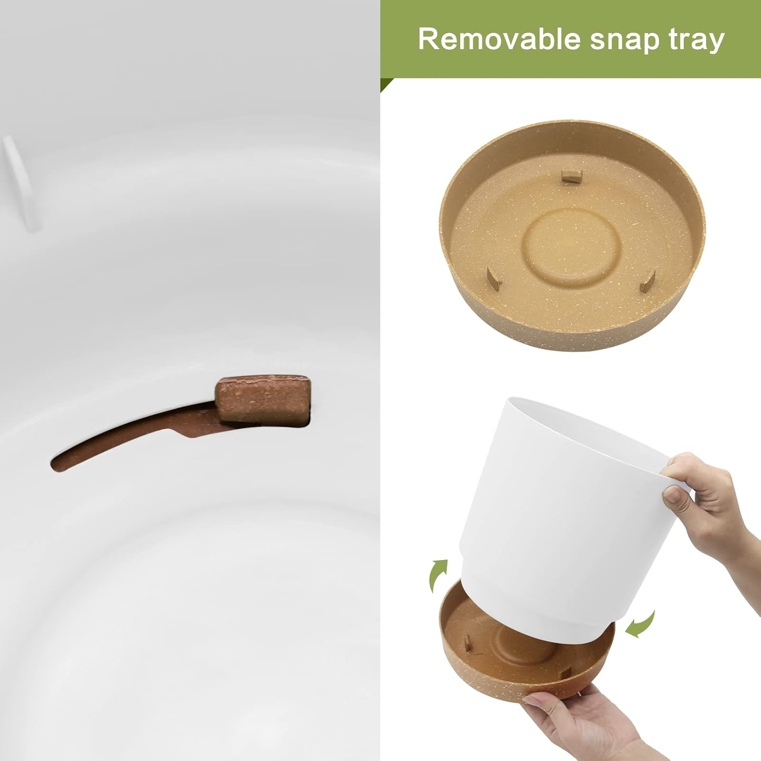 2 vasi da fiori in plastica Diam.20 L.20 x P.20 x H.19 cm - 3