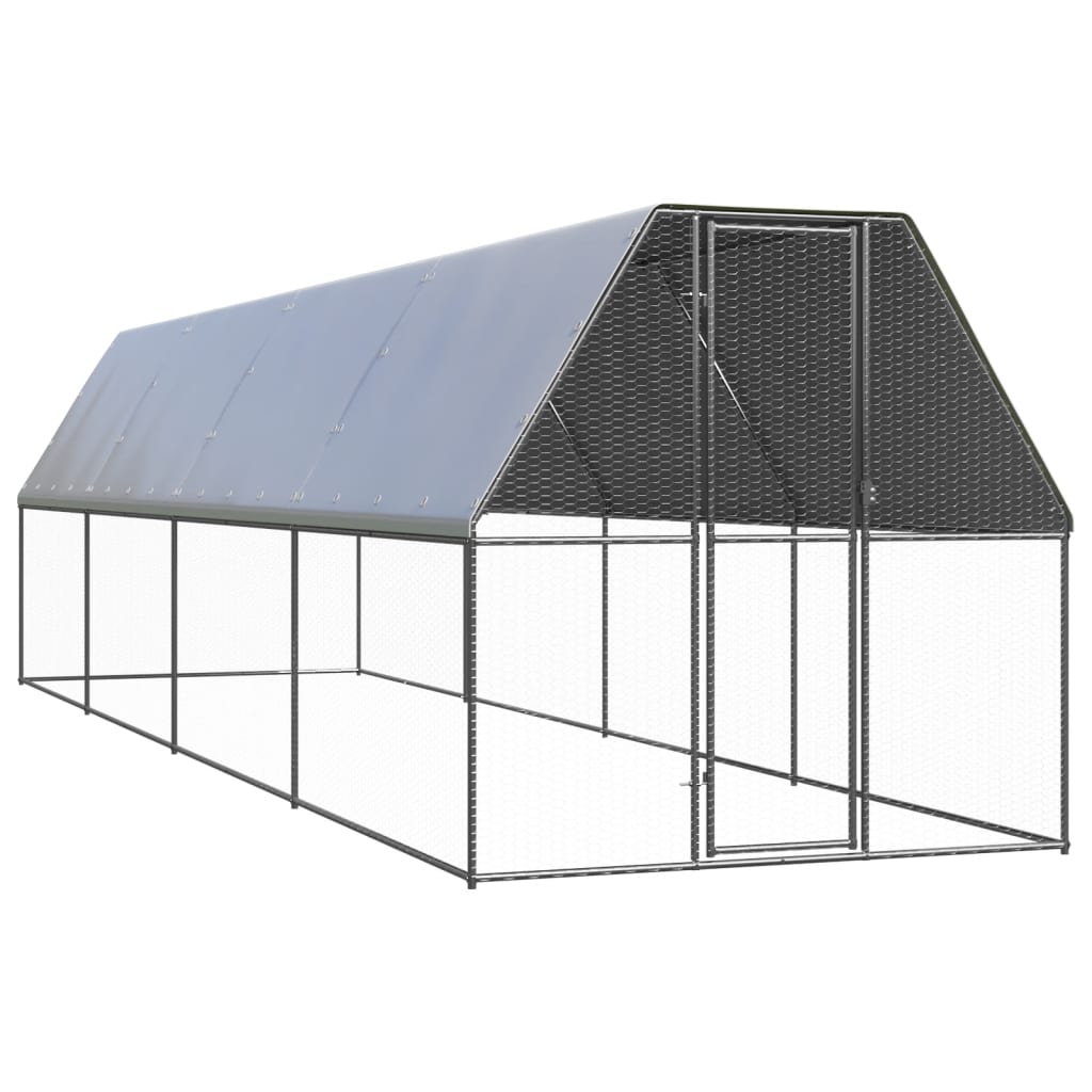 Klatka zewnętrzna dla kurcząt, 2x8x2 m, stal galwanizowana vidaXL