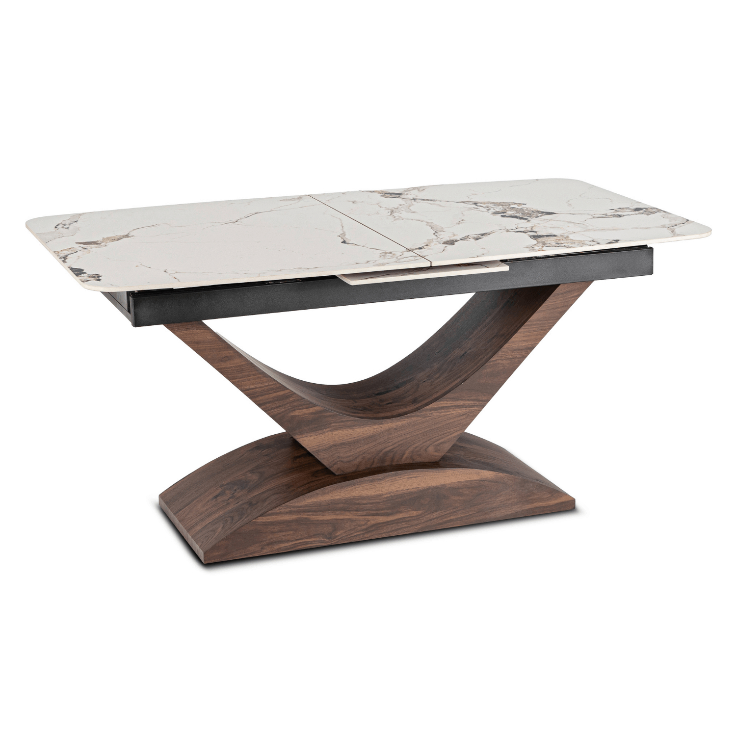 Stół Ceramiczny Rozkładany Spiek Kwarcowy Do Jadalni Biały ALICANTE 160/200