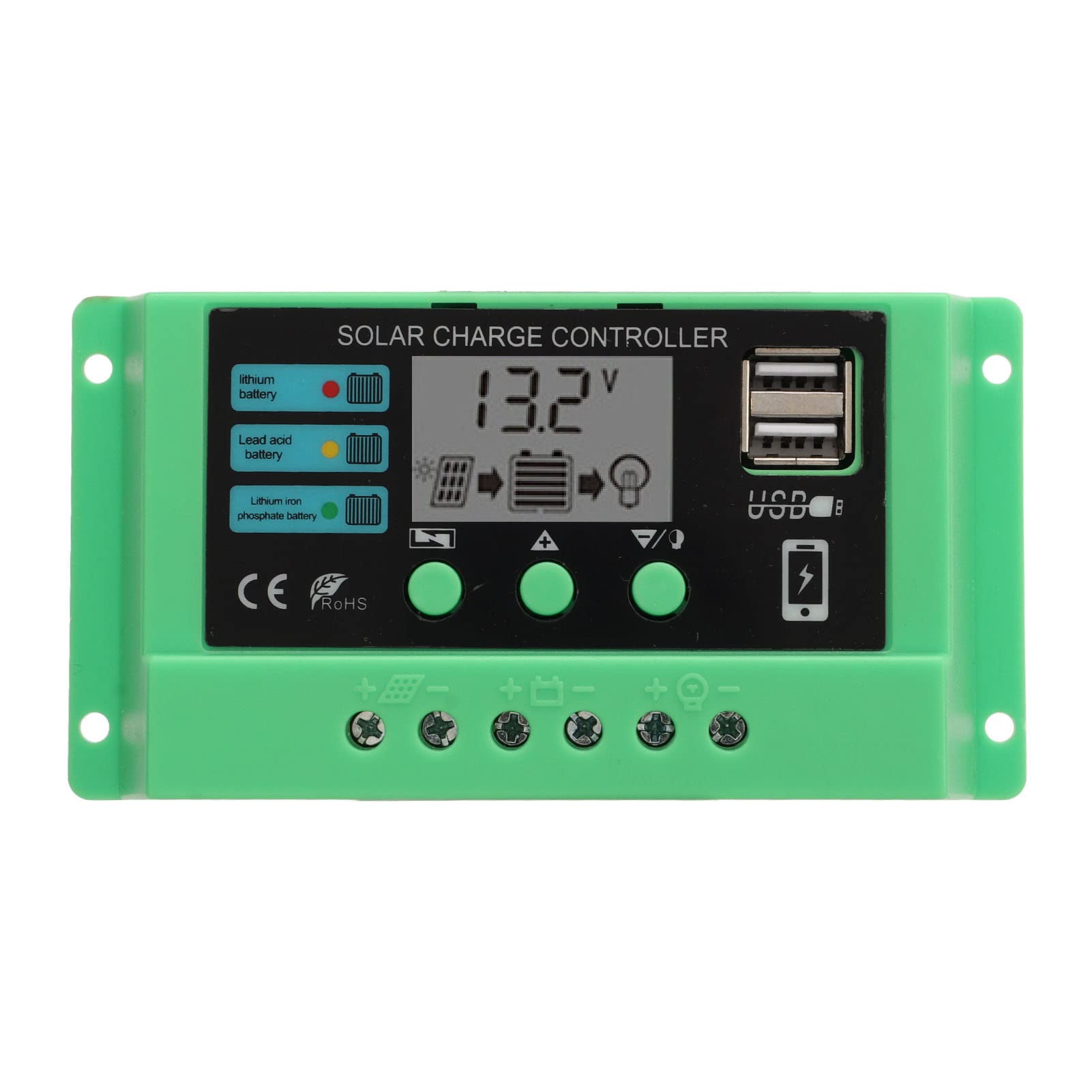 Regolatore Solare MPPT 12V/24V Con Display LCD – Protezioni Multiple E Riconoscimento Automatico – Per Lampioni, Camper E Impianti Fotovoltaici