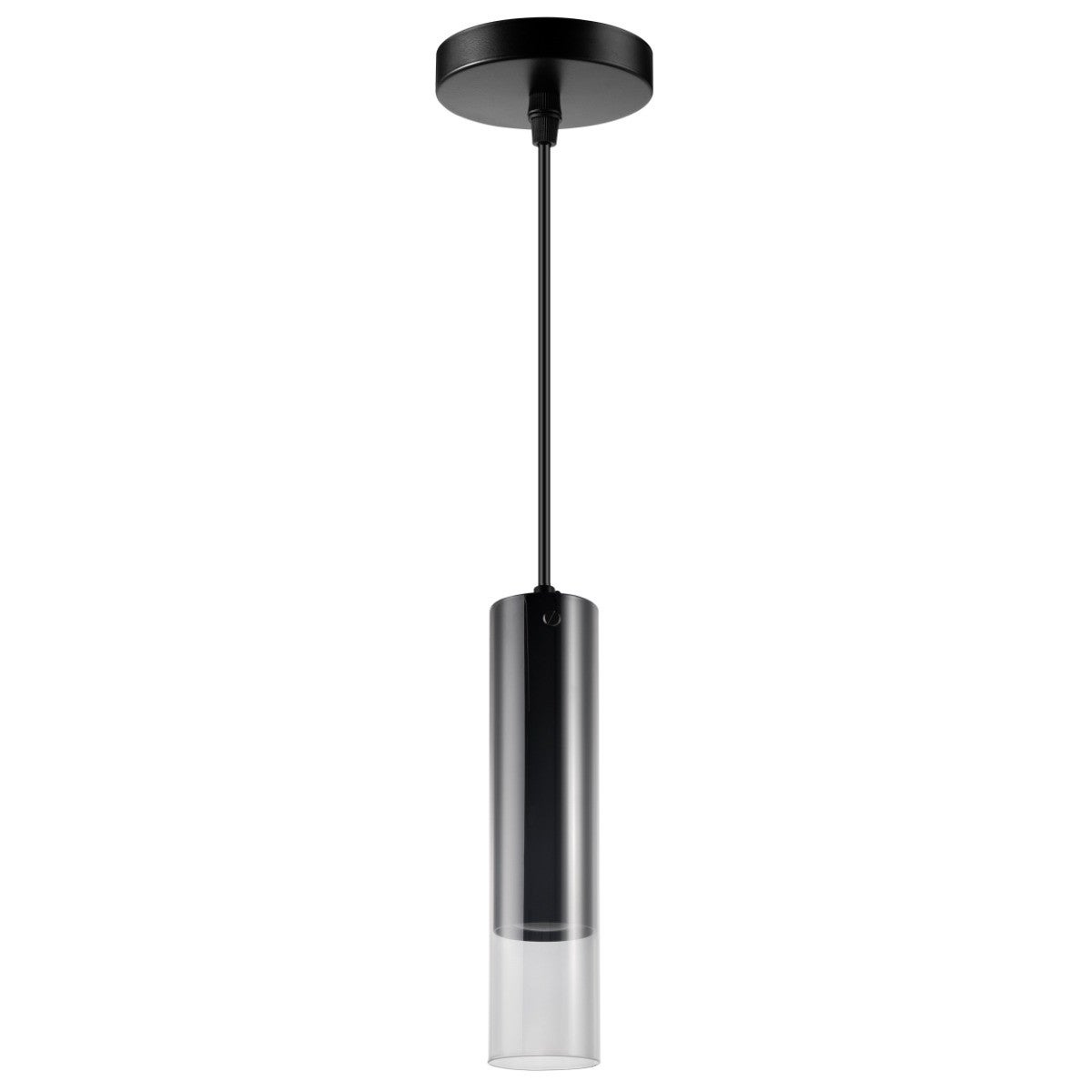 Lampa wisząca Smoky czarno-przezroczysty 1xGU10x10W tuba wym: 120 x 10 x 10 cm aluminium Polux