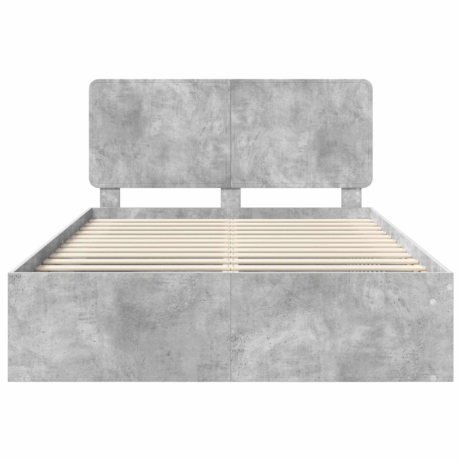 Cadre de lit gris béton 150 x 200 cm en pin massif - 7