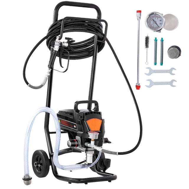 Pistolet à peinture de peinture sans air Basic, pulvérisateur électrique 950 W 3000 PSI avec chariot pour une pulvérisation fine et uniforme SucceBuy