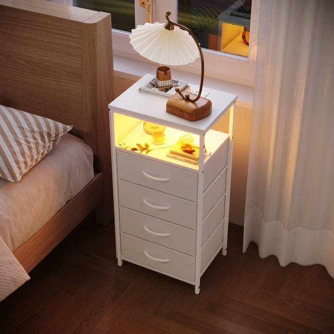 LYNCOHOME Comò, Cassettiera con 2 cassetti in tessuto, comodino, credenza con cassetti in LYNCOHOME Comò, Cassettiera con 2 cassetti in tessuto, comodino, credenza con cassetti in