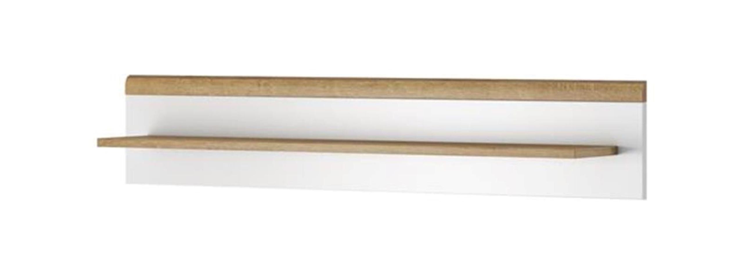 Półka PRIMO 107 cm – Minimalistyczna półka wisząca w kolorze Białym + Dąb Riviera