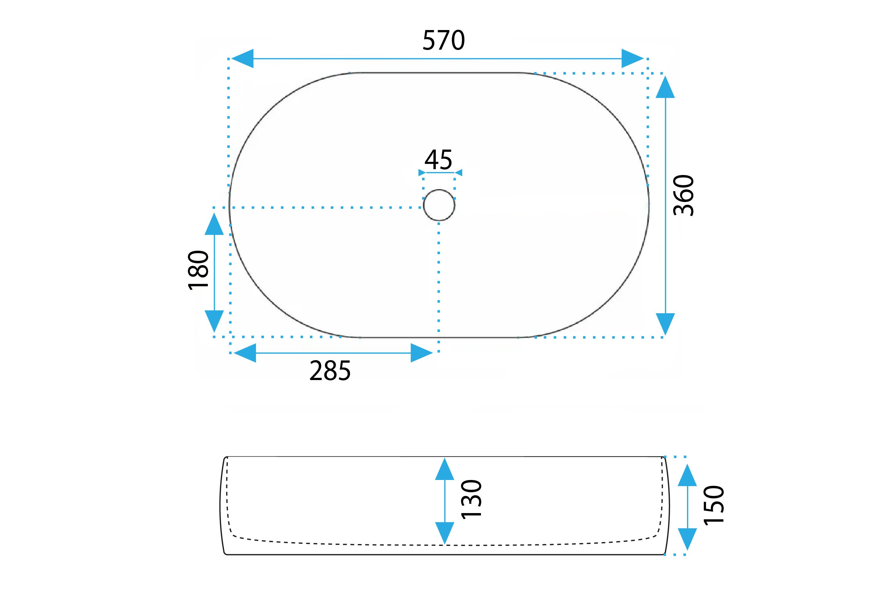 Umywalka Nablatowa Rea Alma Biały 57 X 36 - 6
