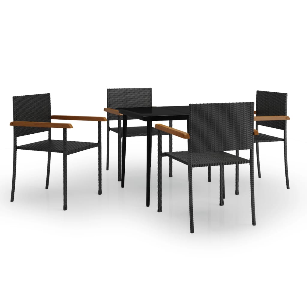 Maison Exclusive - Set da Pranzo da Giardino 5 pz Nero - 2