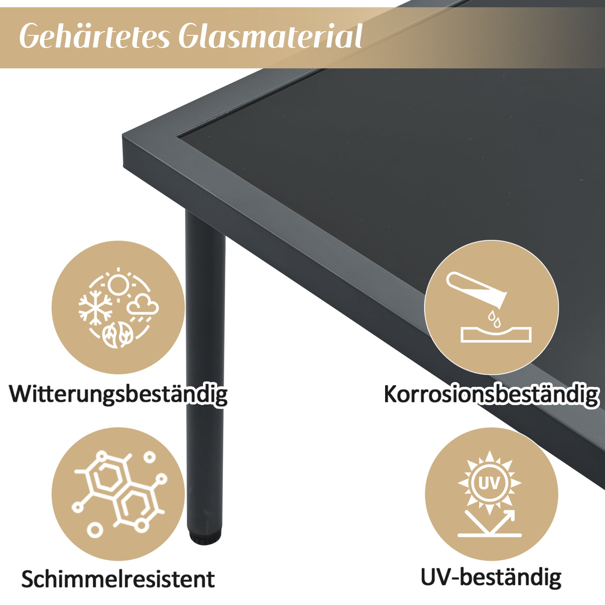Salon de jardin modulable 6 places en acier galvanisé : 1 canapé 2 places + 1 canapé 2 places + 1 tabouret + 1 table basse carrée - Beige - 6