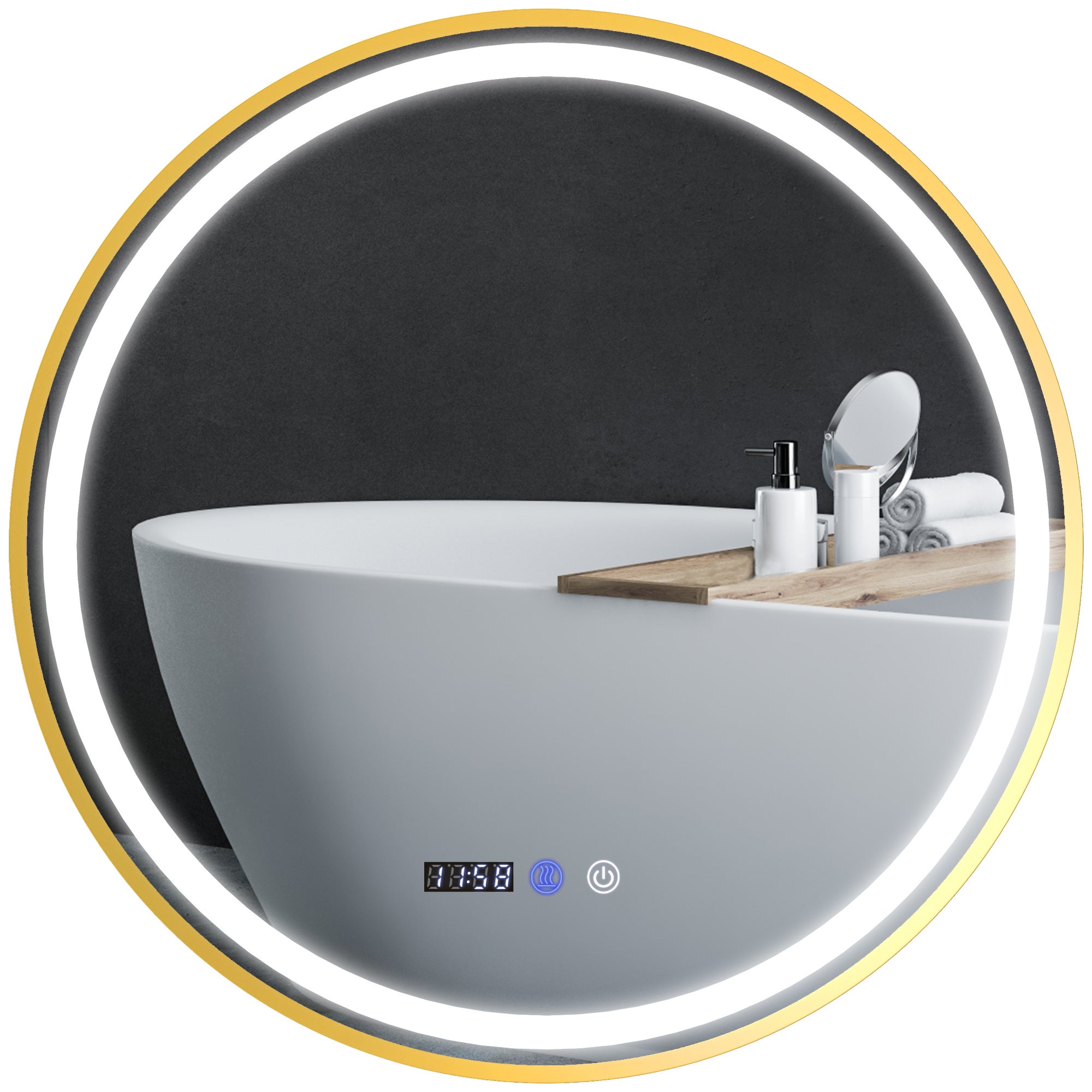 Miroir De Salle De Bain Rond Avec Cadre éclairé | Modèle ATENAS 80 Ledimex 89953751