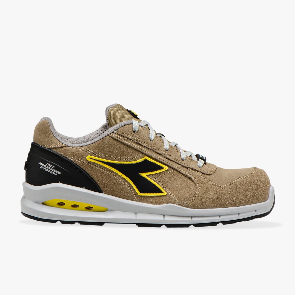 Chaussures De Running Diadora Run Net Airbox Low S3 SRC - Homme - Argent/Rouge - Taille 39 EU