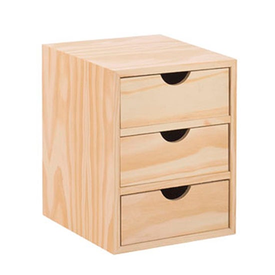 GAVETEIRO 3X1 PINHO S/VERNIZ - 21X20X28CM