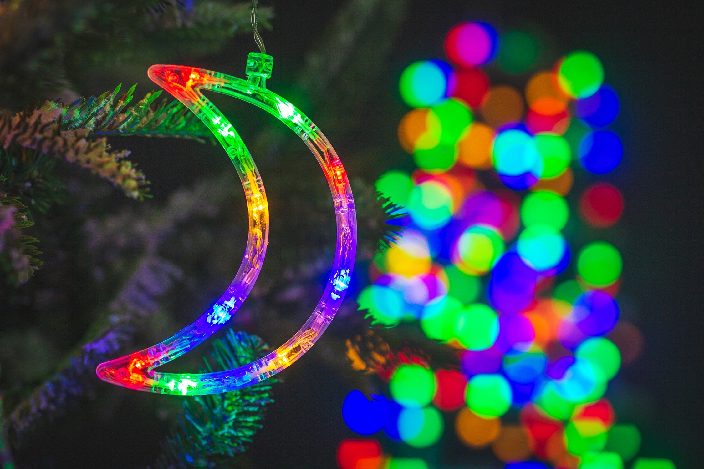 Kurtyna 72 LED księżyc gwiazda choinka Corciano - 4